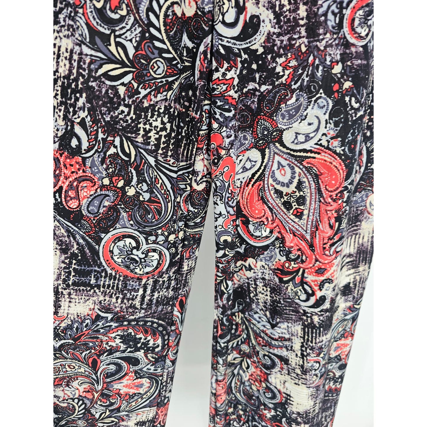 Ver'E'Ne Womens Sz XS High Waist Wide Leg Pull On Boho Pants Black Floral