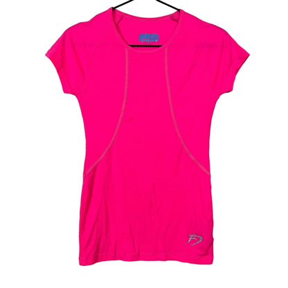 Pro Fitness Womens Sz L Hot Pink Fitted Athletic T Shirt