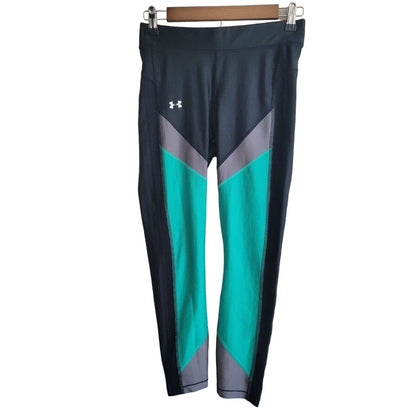 Under Armour Womens Sz M Compression Leggings Black and Teal