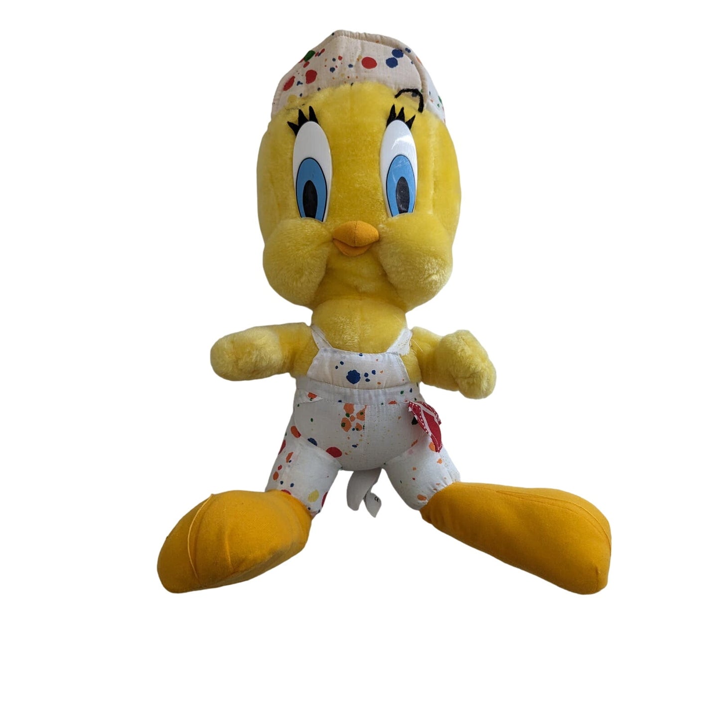 Vintage 1998 Tweety Bird Looney Tunes Plush Stuffed Animal Painter Outfit 16"