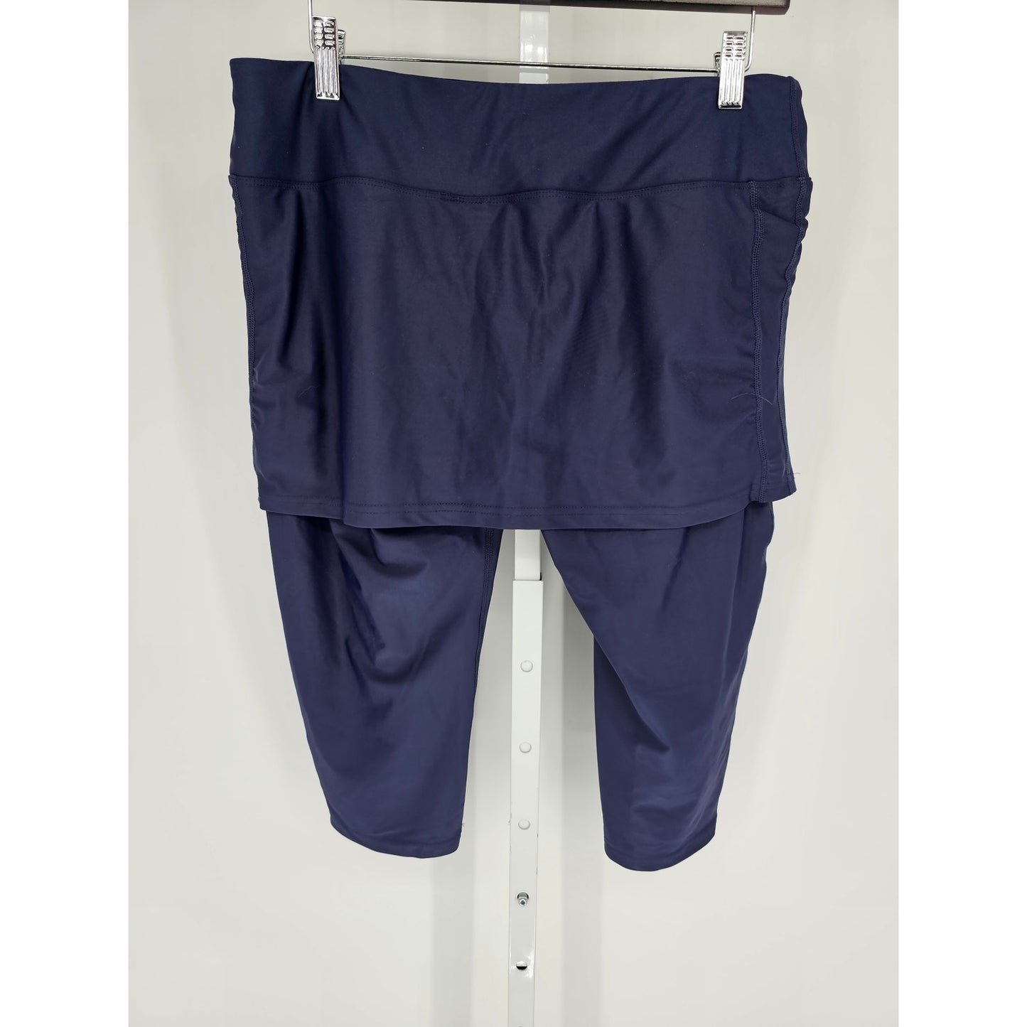 Skirted Legging Skort Womens sz L Navy Blue Tennis Legging UPF 50+