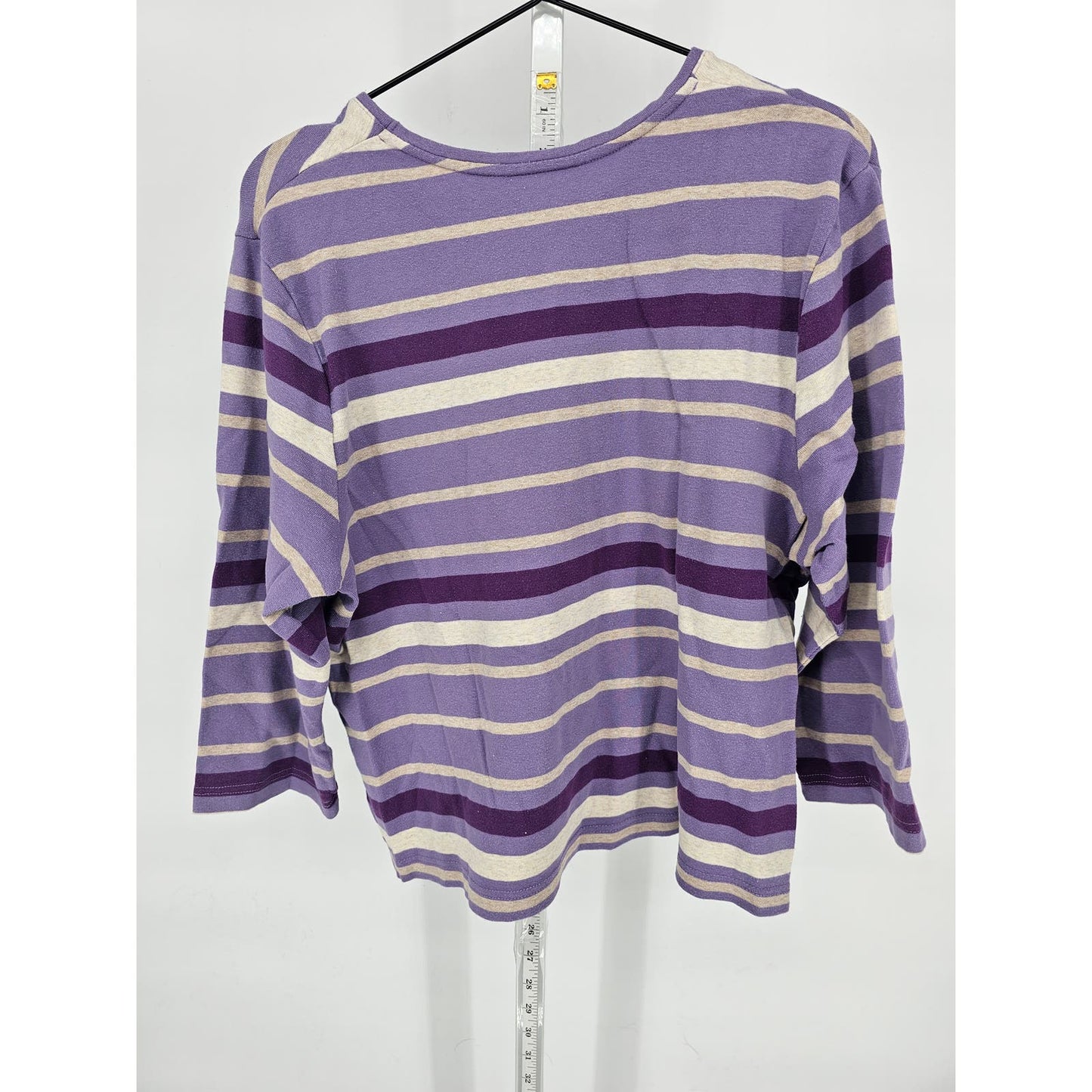 Croft & Barrow Womens Sz XL 3/4 Sleeve T Shirt Purple Striped