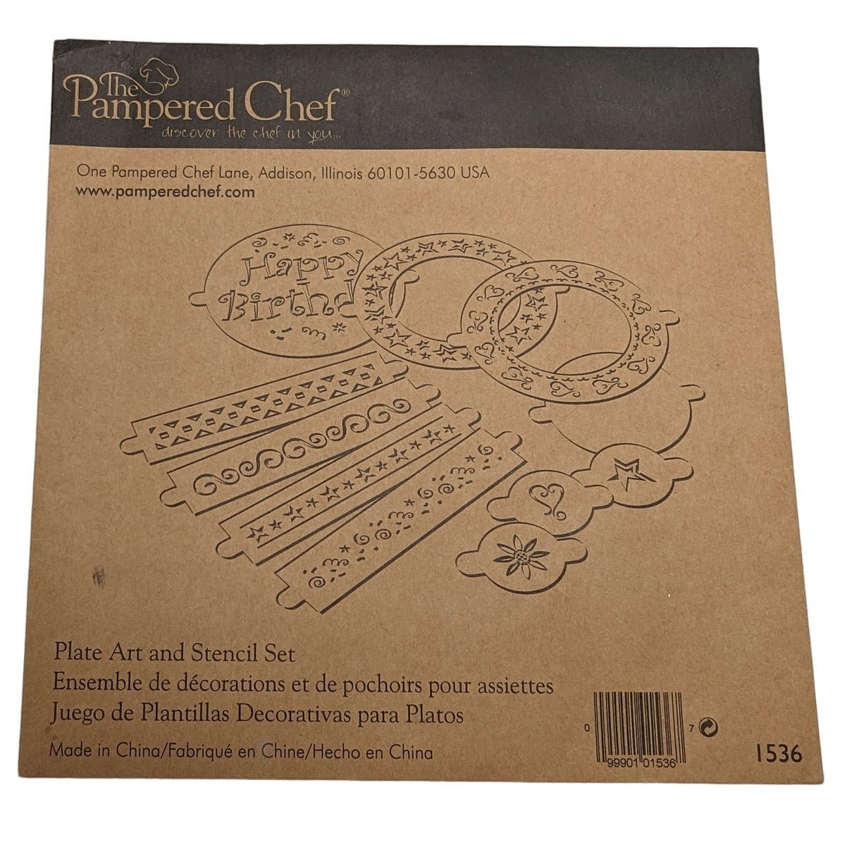 Pampered Chef Plate Art and Stencil Set 1536 NEW