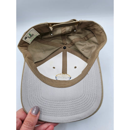 Farmers Merchants Bank FMB Hat Cap Beige Adult Used Snapback Embroidered