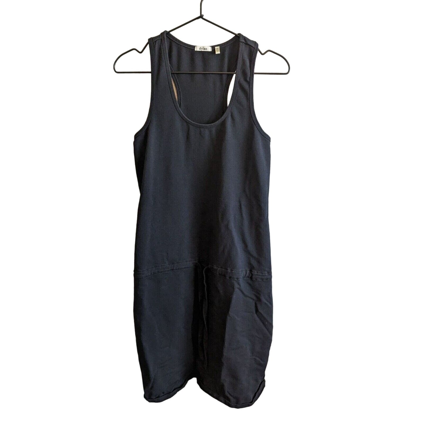 Dylan Womens Sz S Racerback Athletic Dress Drawstring Waist Knee Length Black