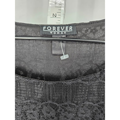 Forever 21 Woman Womens Sz 16 Knee Length Black Cocktail Dress All Over Lace