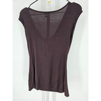 Studio Y Womens Sz S Scoop NEck Sleeveless Blouse Dark Brown