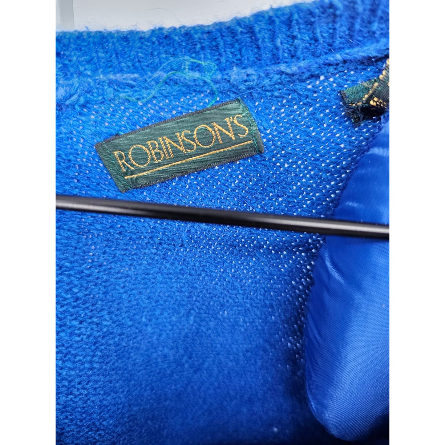 Vintage Robinsons Womens Sz M Silk Blend Knit Sweater Blue Rhinestones