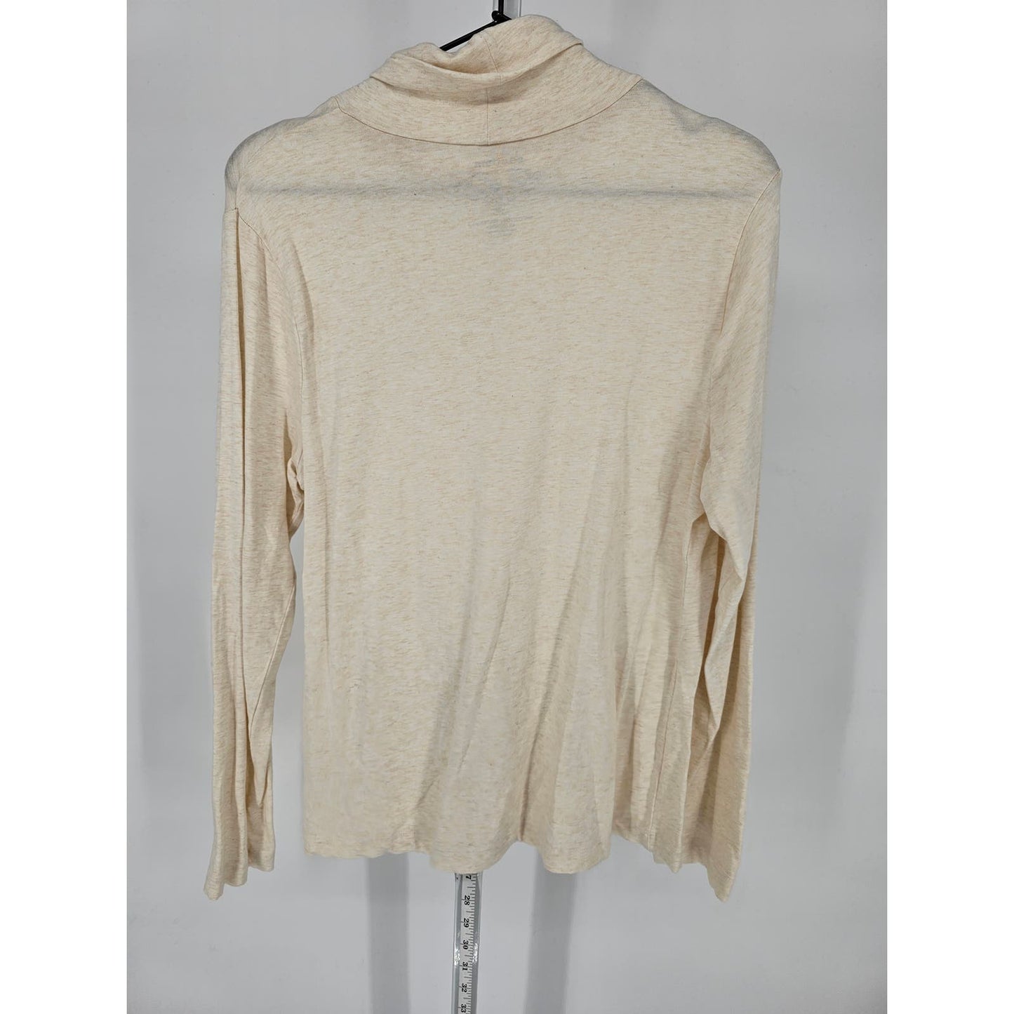 Sonoma Womens Sz L Long Sleeve T Shirt Turtleneck Light Beige Cotton Blend