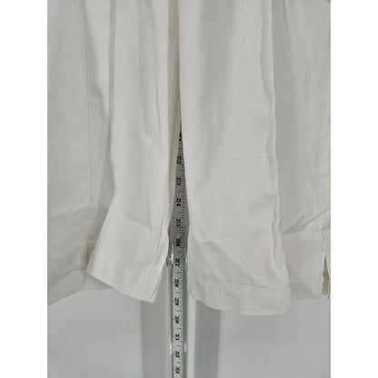 Bocabay Womens Sz 8 Pull On Capri Length Pants Solid White Elastic Waist