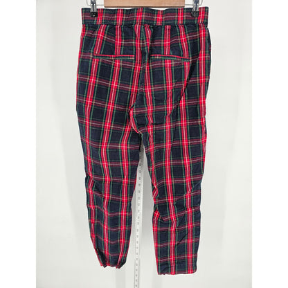 Hollister Womens Sz M Slim Leg Plaid Pants Red Black Skater