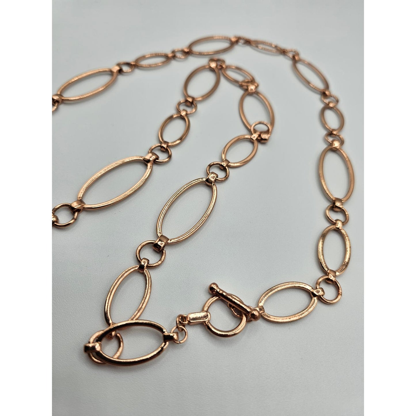 Vintage 1990s Rose Gold Long Loop Chain Necklace