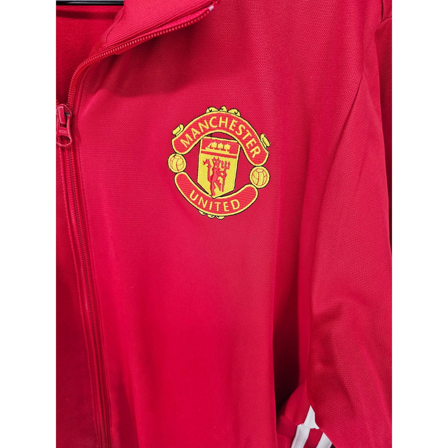 Adidas Manchester United FC Jacket Men's L Soccer Football Red Black