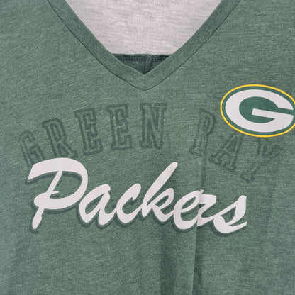 Green Bay Packers Womens Sz S Short Sleeve V Neck T Shirt NFL Team Apparel