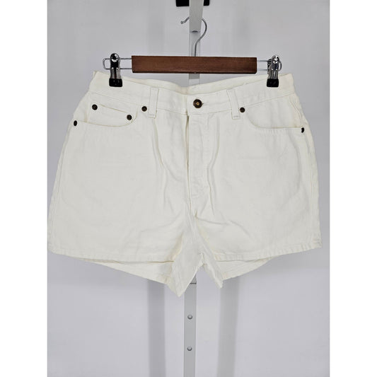 Vintage Y2K Newport News Jeanology Womens Sz 14 White Denim Mom Shorts NEW