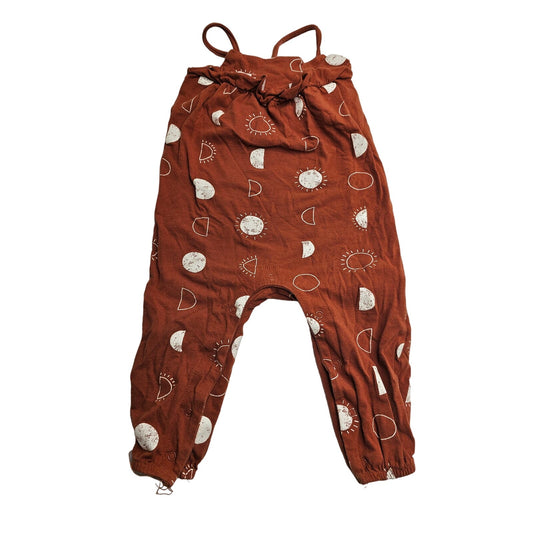 Le Top Bebe Baby Girls Sz 12M Jumpsuit Brown Phases of the Moon