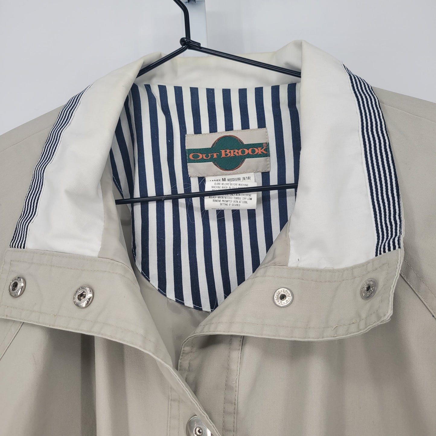 Vintage 1990s Outbrook Womens Sz M Slouchy Jacket Light Beige Button Front