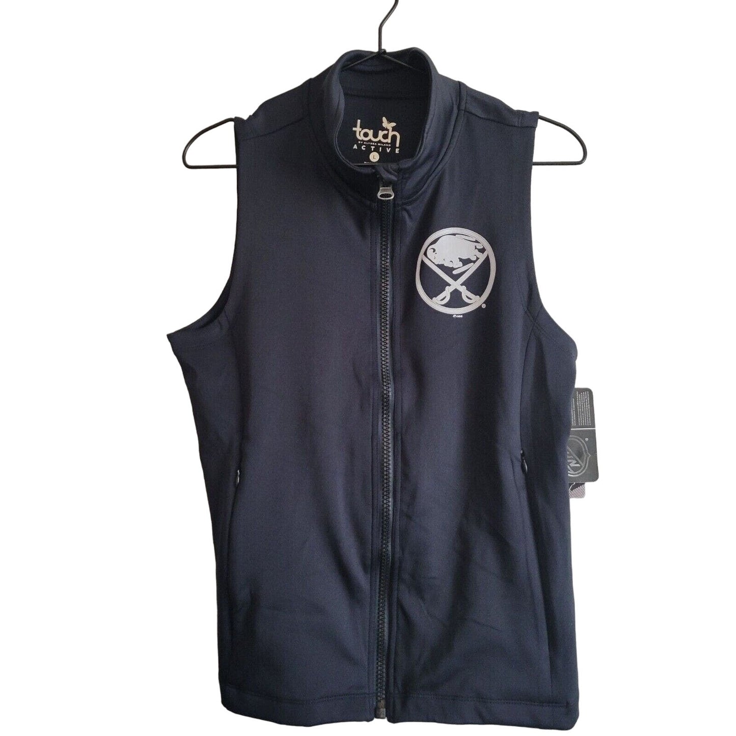 Touch by Alyssa Milano Womens Sz L Zip Up Vest NHL Buffalo Sabres NEW