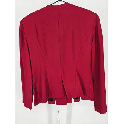 Vintage 1980s Perceptions by Irene B Womens Sz 8 Blazer Suit Jacket Red Black