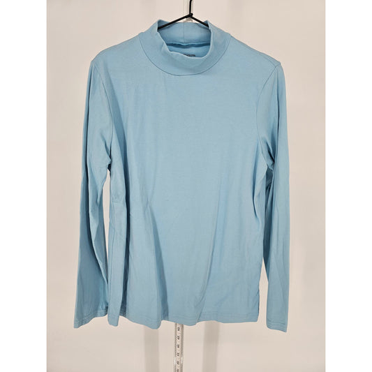 Croft & Barrow Womens Sz L Classic Tee Long Sleeve T Shirt Light Blue Cotton