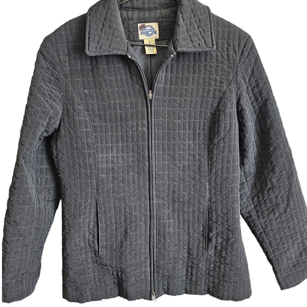 Vintage Shaver Lake Outerwear Womens Sz S Black Quilted Zip Up Jacket