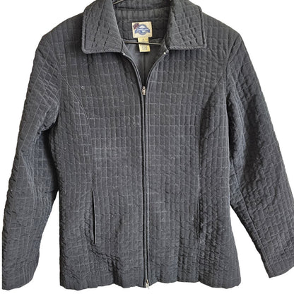 Vintage Shaver Lake Outerwear Womens Sz S Black Quilted Zip Up Jacket