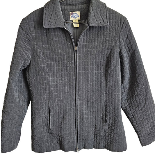 Vintage Shaver Lake Outerwear Womens Sz S Black Quilted Zip Up Jacket