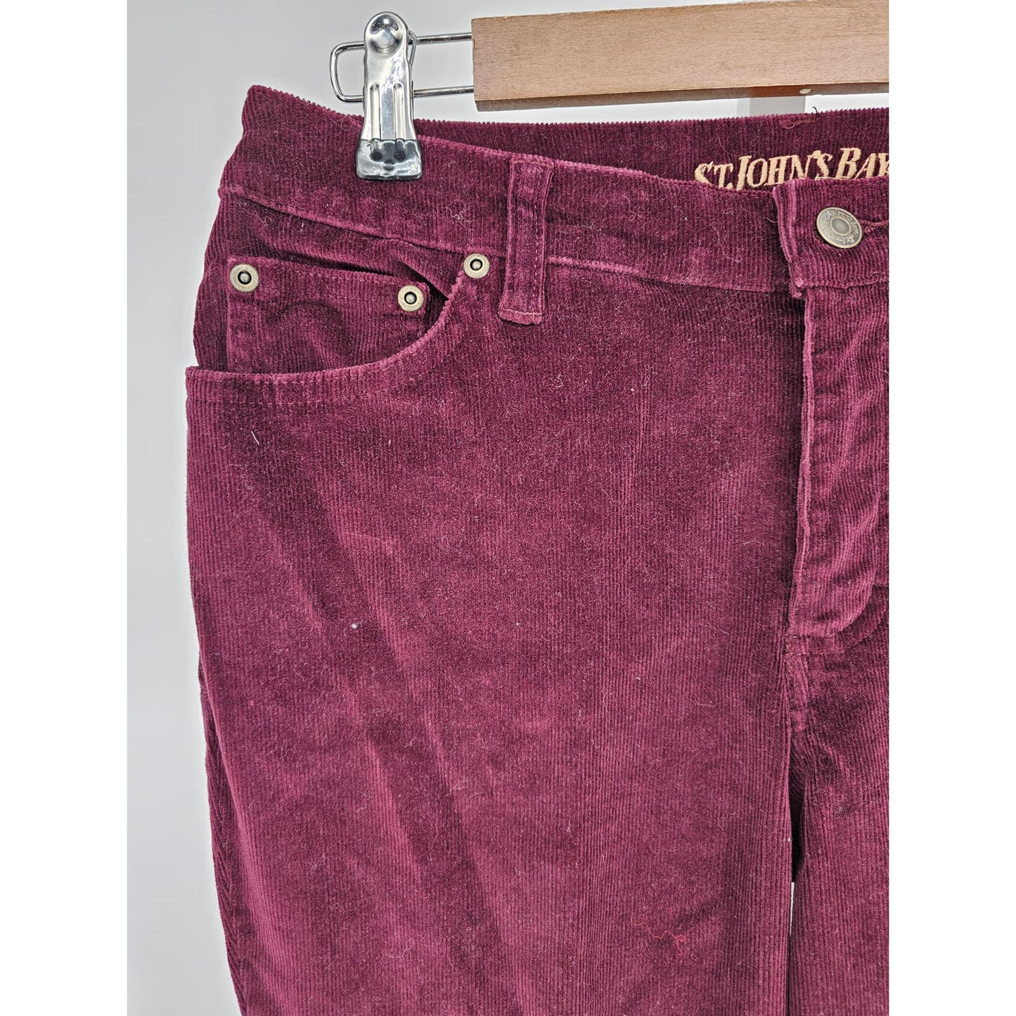 St Johns Bay Womens Sz 6 Bootcut Corduroy Pants Burgundy Red Purple