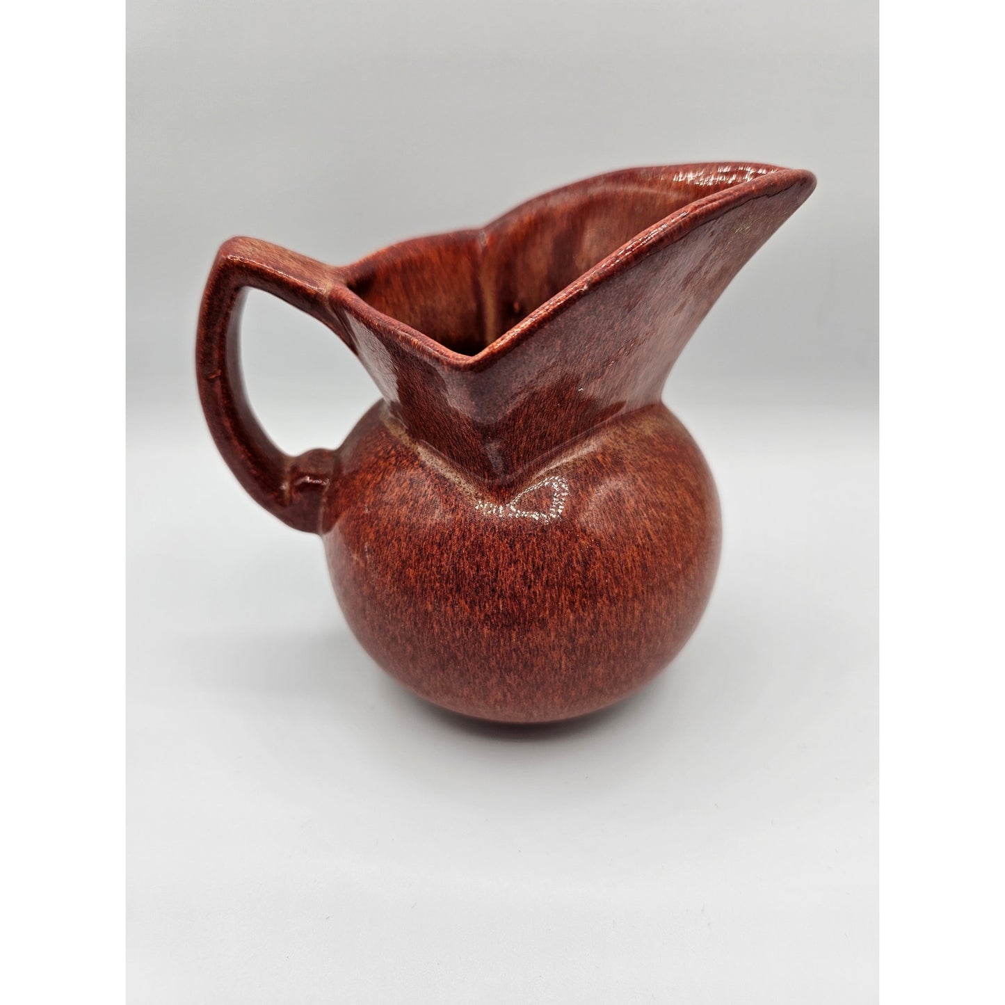 Vintage Mid Century Niloak Pottery Ceramic Pitcher Dark Red 1960s