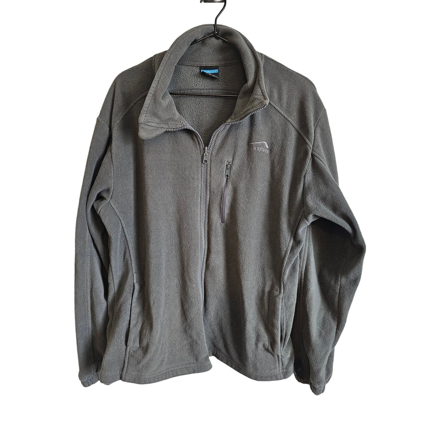 Polar Edge Mens Sz M Full Zip Fleece Jacket Dark Taupe