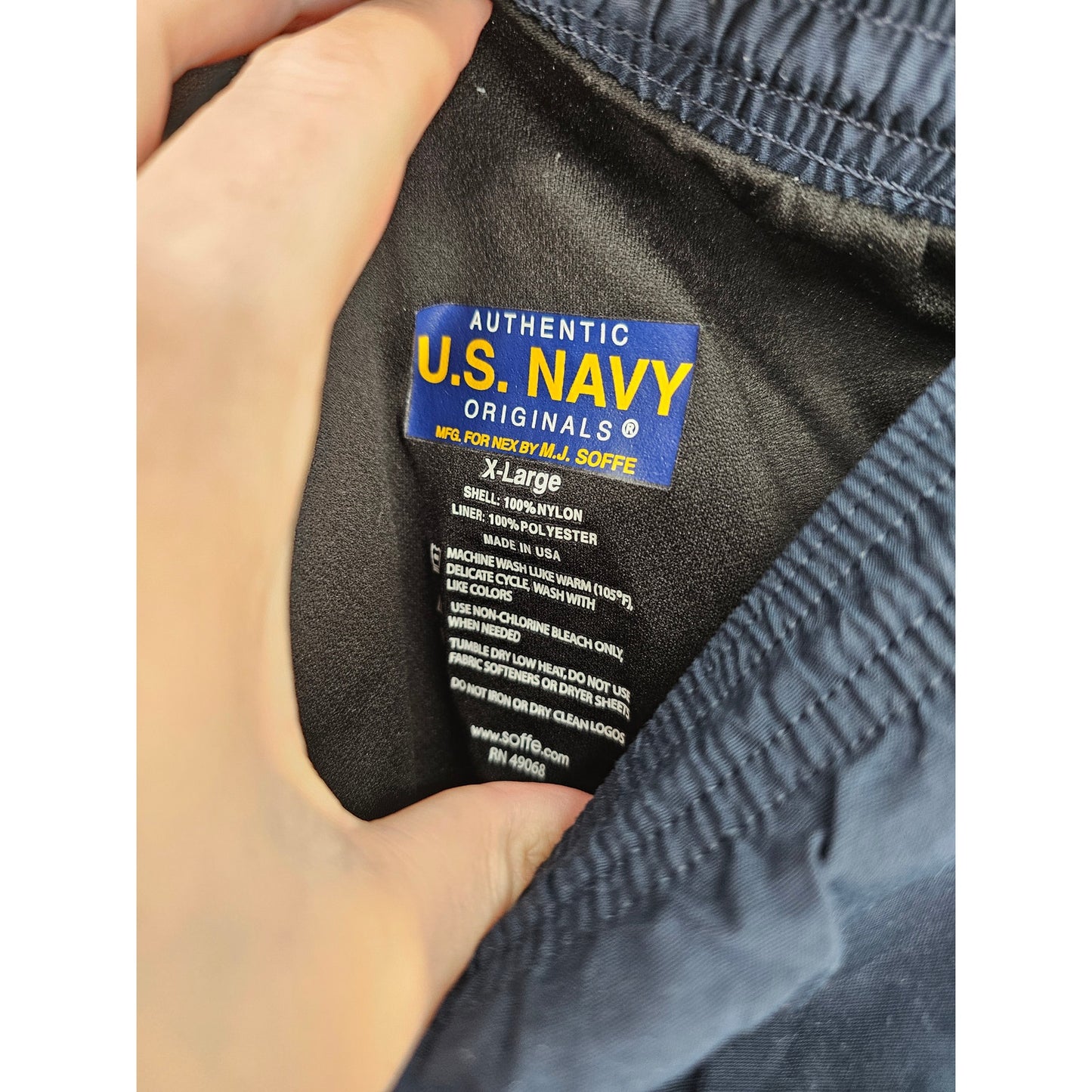 United States Navy Mens Sz XL 100% Nylon Athletic Shorts Blue Soffe