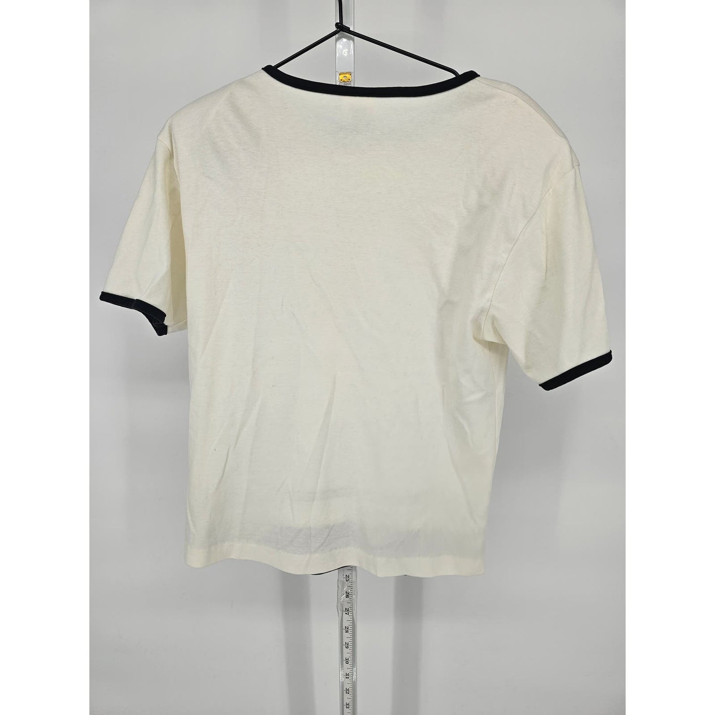 Vintage Aileen Petites Womens PM Short Sleeve T Shirt White w/ Black Trim 1990s