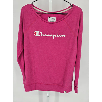 Champion Womens Sz L Lightweight Athletic Sweater Bright Pink