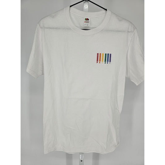 Fruit of the Loom Mens Sz S Short Sleeve T Shirt Gay Pride Embroidered