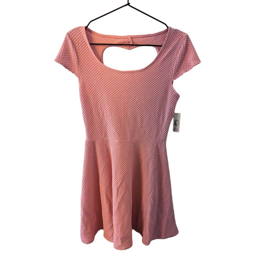 No Boundaries Juniors Sz M A Line Keyhole Back Dress Light Pink NEW
