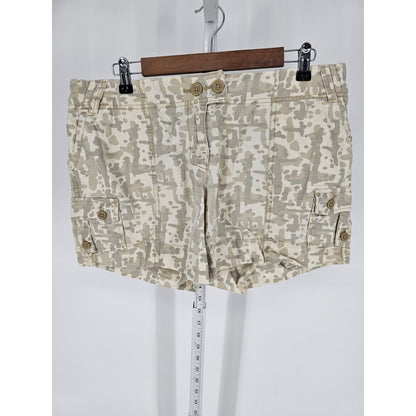 Vintage Y2K Route 66 Juniors Sz 11 Cotton Shorts Beige Cream Camo Print