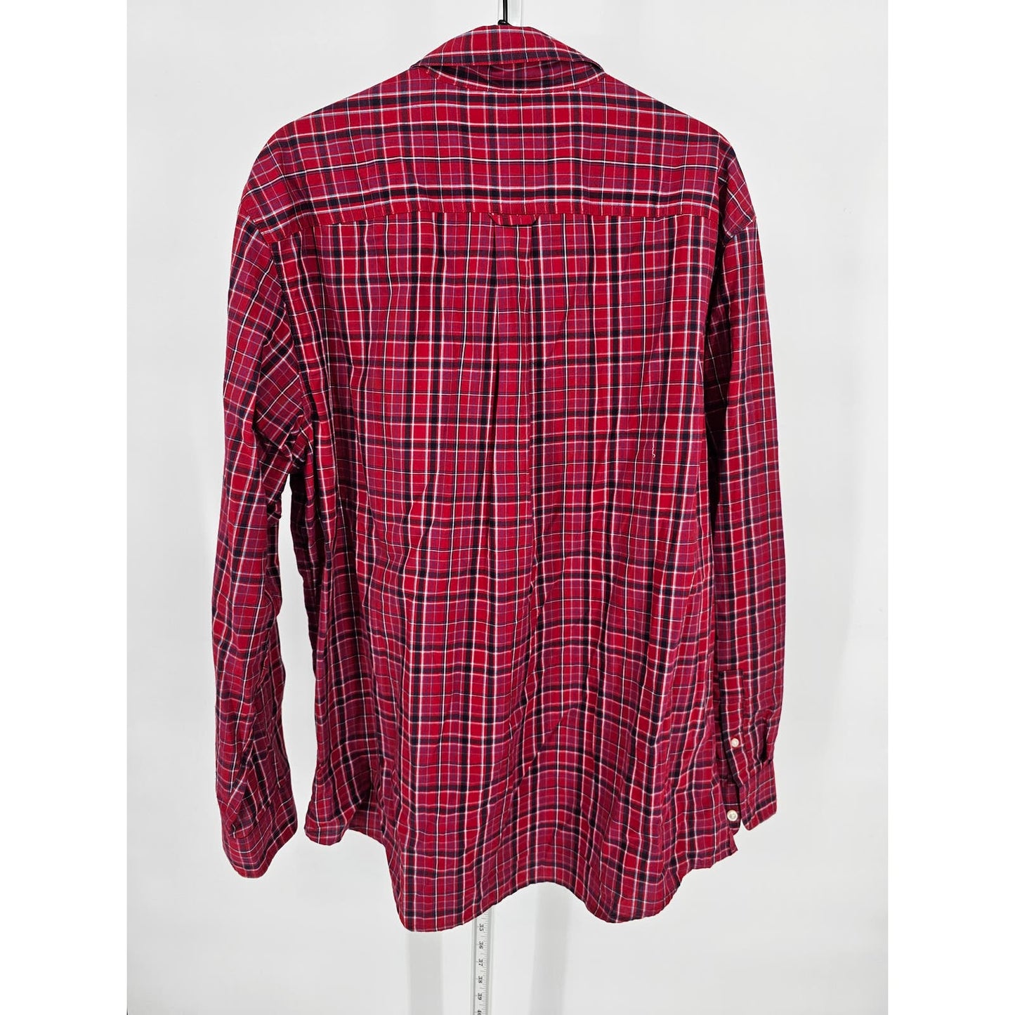 Chaps Mens Sz XL Easy Care Long Sleeve Button Up Plaid Shirt Classic Red Black