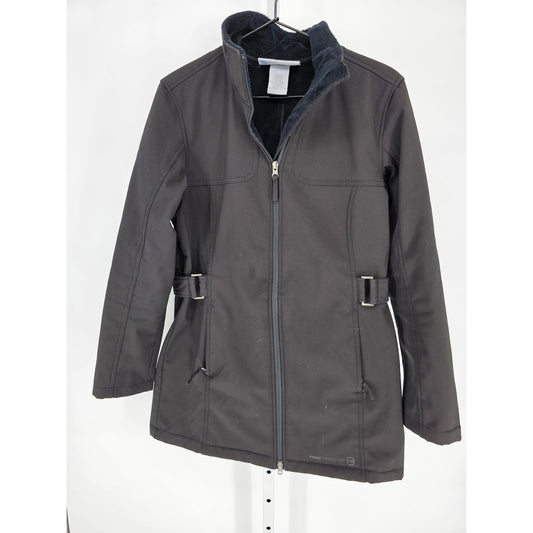 Free Country Womens Sz M Softshell Faux Fur Lined Winter Jacket Black