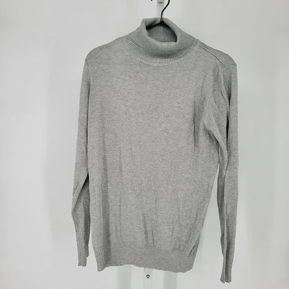 Joseph A Womens Sz PL Petite Turtleneck Sweater Silver Gray Knit