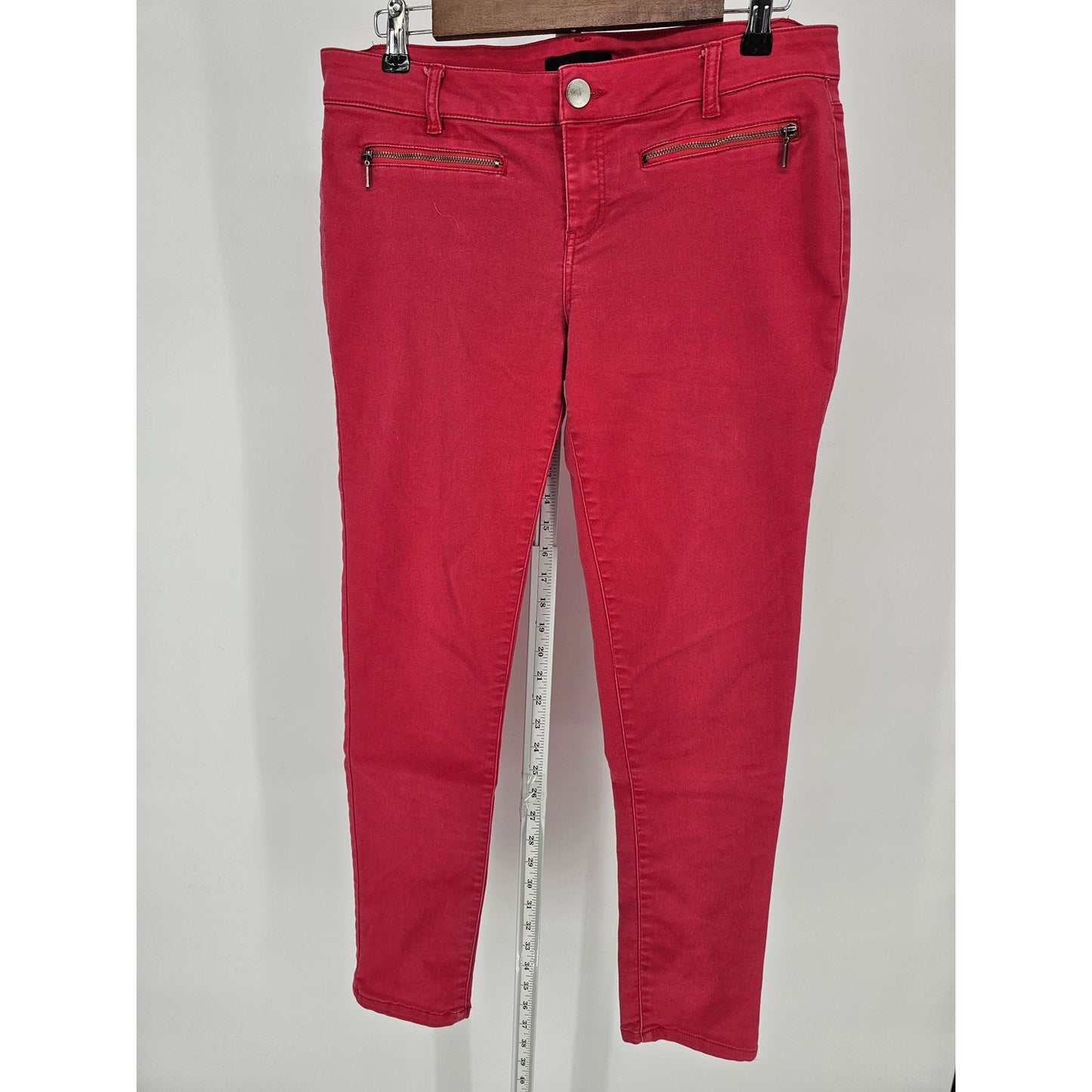 Fire Los Angeles Juniors Sz 11 Bright Pink Skinny Jeans Zipper Pocket