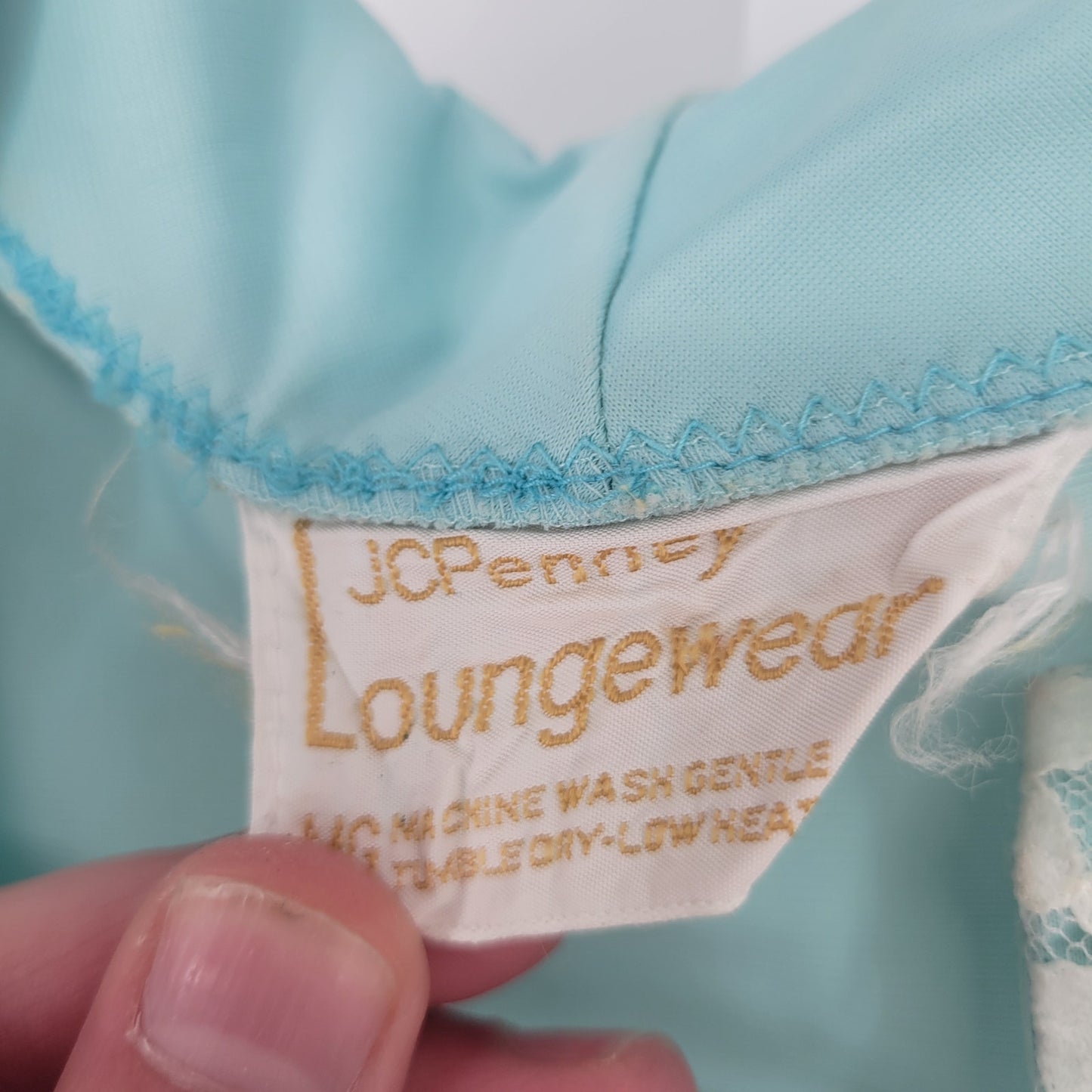 Vintage 1960s JCPenney Loungewear Womens Sz L House Dress Nightgown Light Blue