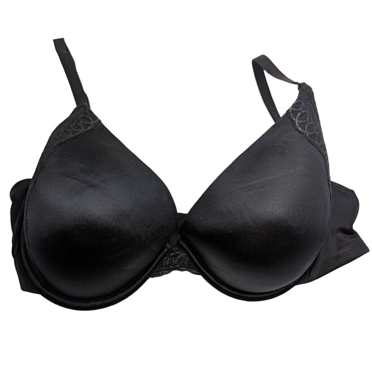 Maidenform Womens Sz 38D Classic T Shirt Bra Solid Black Style 09428