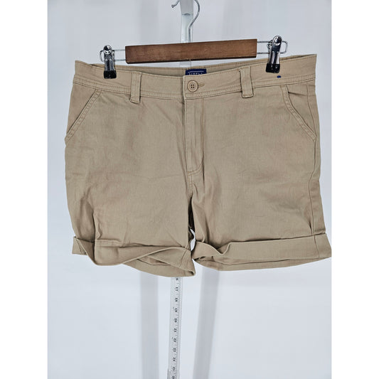 Simply Styled Womens Sz 10 Chino Shorts Beige Khaki Cotton Blend