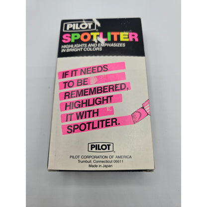 Vintage Set of 12 Pilot Spotliter Yellow Highlighters NEW