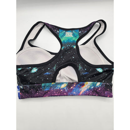 Fila Sport Runnin Womens Sz S Racerback Sports Bra Galaxy Space Print