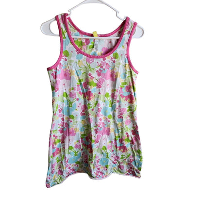 Hue Womens Sz M Sleep Shirt Nightgown Sleeveless Pink Floral