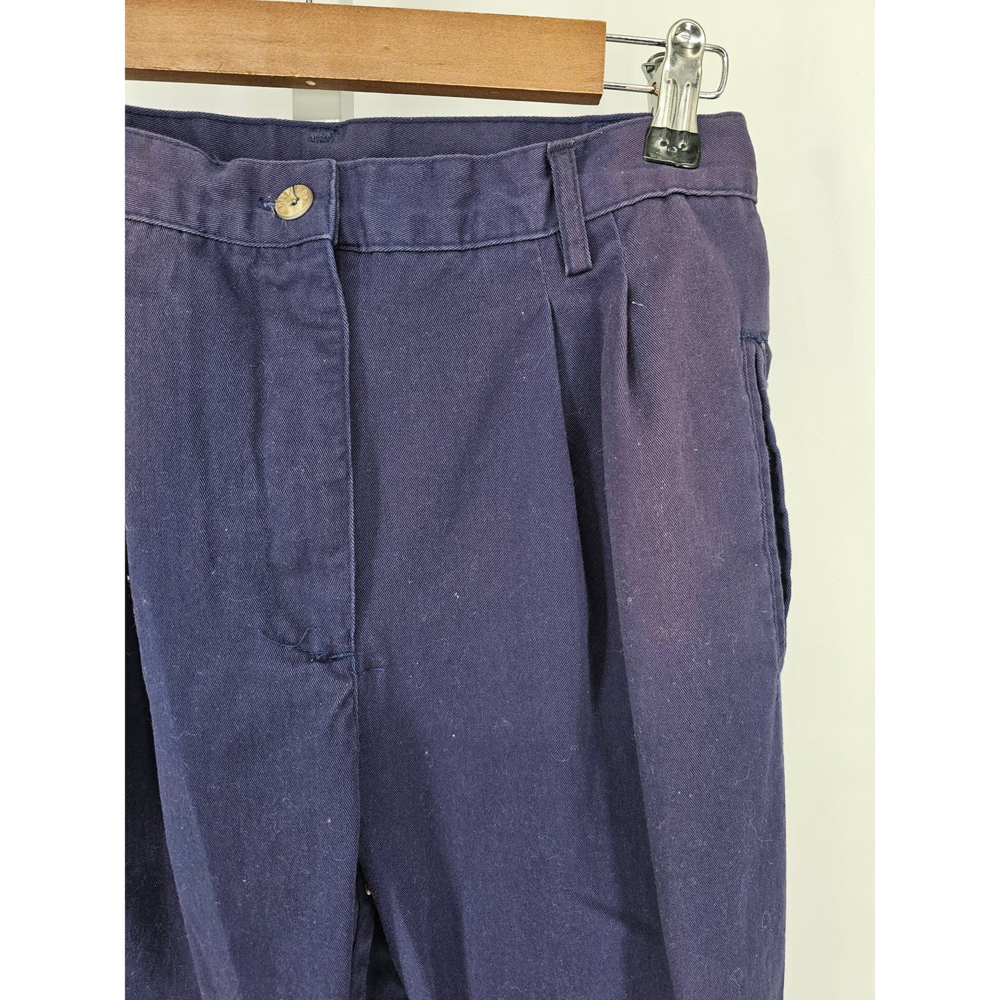 1990s White Stag Womens Sz 12P Pleated Front High Waist Cotton Pants Purple