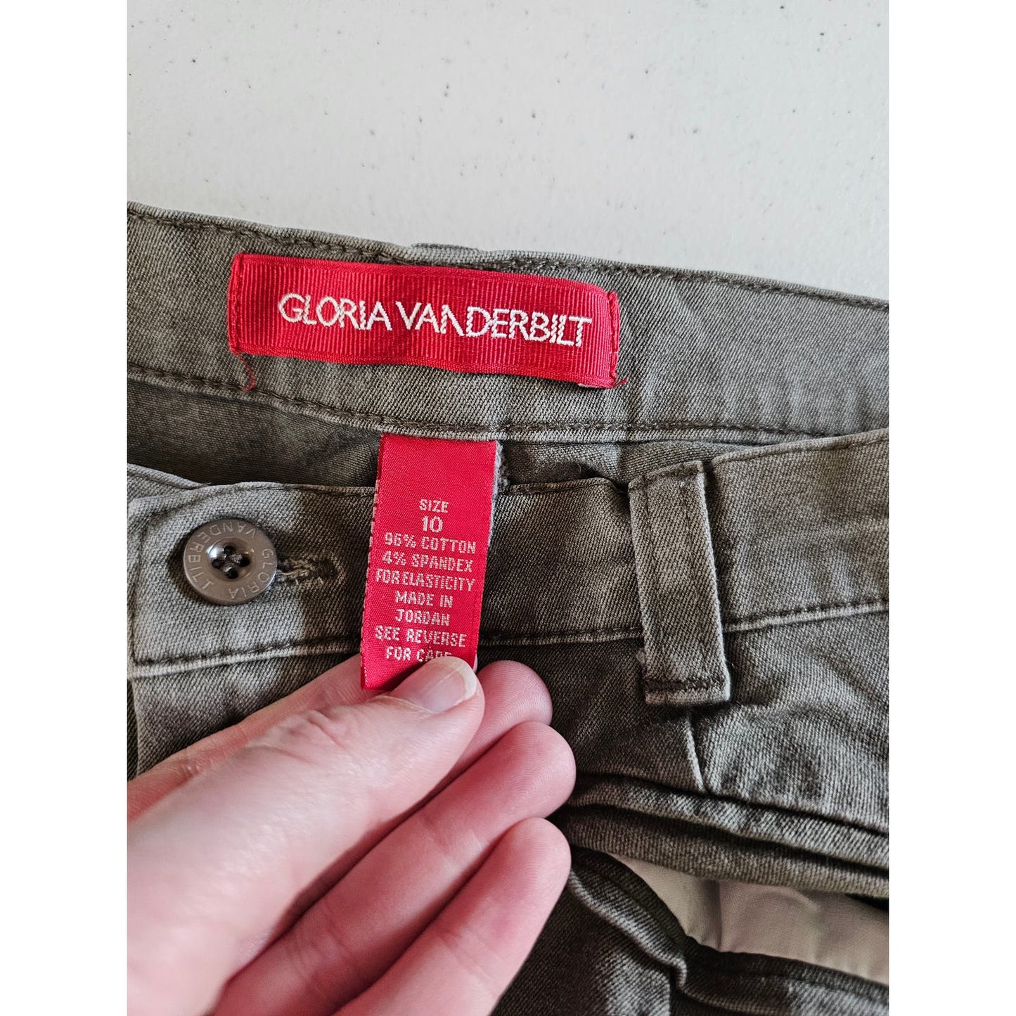 Gloria Vanderbilt Womens Sz 10 Vintage High Waist Mom Pants Taupe Gray 1990s