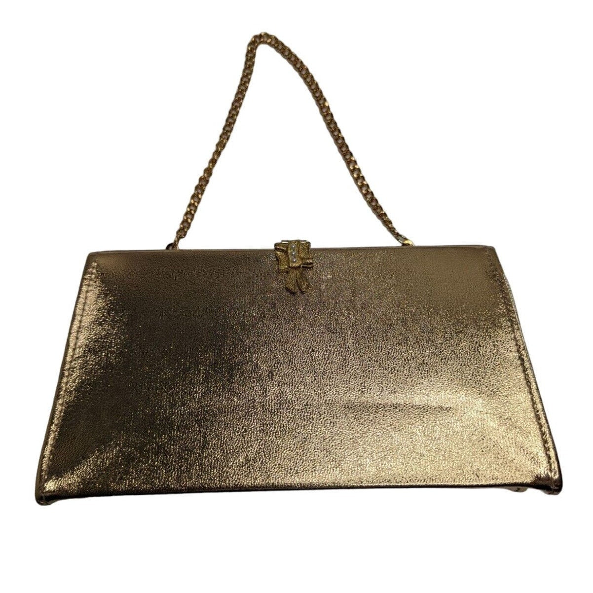 Vintage 1960s Womens Gold Handbag Clutch Chain