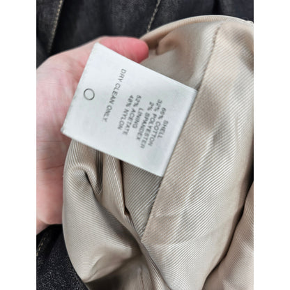 Vintage 1980s Classiques Entier Womens Sz 14 Hip Length Denim Blue Blazer Jacket